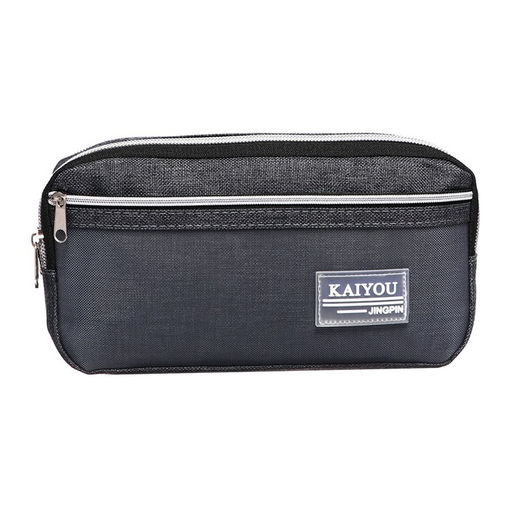 Пенал школьный Calligrata, мягкий, 3 отделения, 130×210×100 мм, объёмный, серый