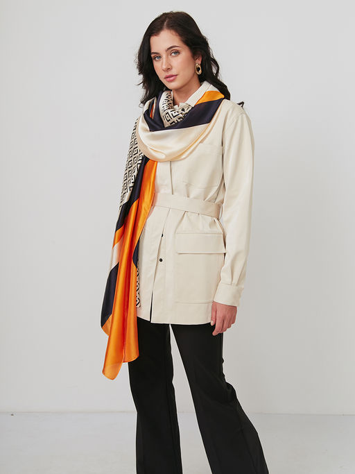 Большой, мягкий, тонкий и очень нежный двусторонний палантин с рисунком - Tantino фото 8