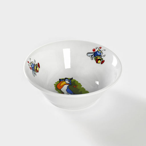 Салатник детский Добрушский завод «Лесовичок», 360 мл, d=14.5 см, фарфор, белая, рисунок МИКС