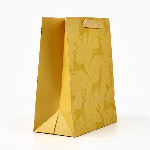 Пакет подарочный новогодний ламинированный «Олени», MS 23×18×10 см