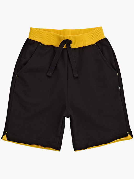 Шорты трикотажные 22-1649 чёрный/желтый - Mini maxi фото 4