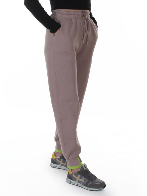 2617 GRAY/BEIGE Брюки спортивные утепленные женские (85% хлопок, 10% полиэстер, 5% спандекс)