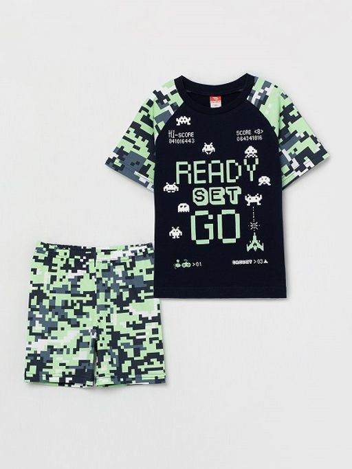 CRB wear/CSBB 50017-41 Комплект для мальчика (футболка, шорты), темно-синий/Ex.Cherubino