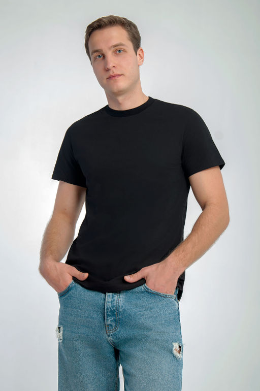 Арт. 61112/8 Футболка мужская 48-58 (6 шт) Цвет:черный - Идеал фото 2