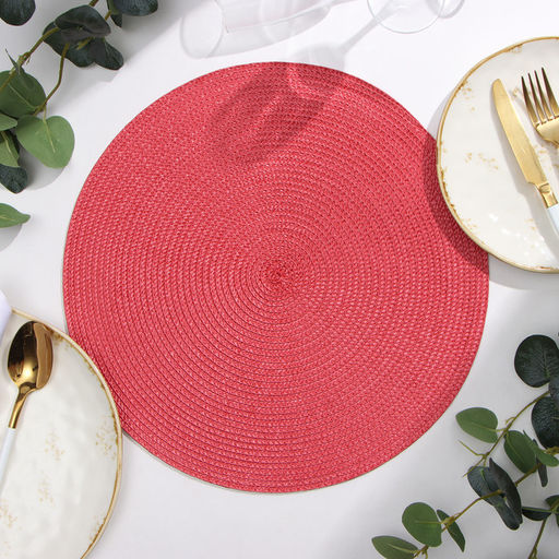 Салфетка сервировочная Доляна Классика, цв.бордо, d 38см  фото 5