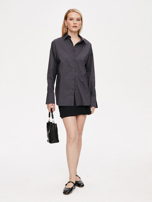 Рубашка свободного кроя из вискозы 422.030068/Т.серый - Seven senses фото 3