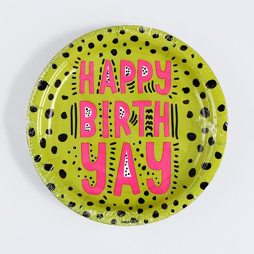 Цена за 10 шт. Тарелка бумажная Happy Birthday, яркая, 18 см - Страна карнавалия фото 9