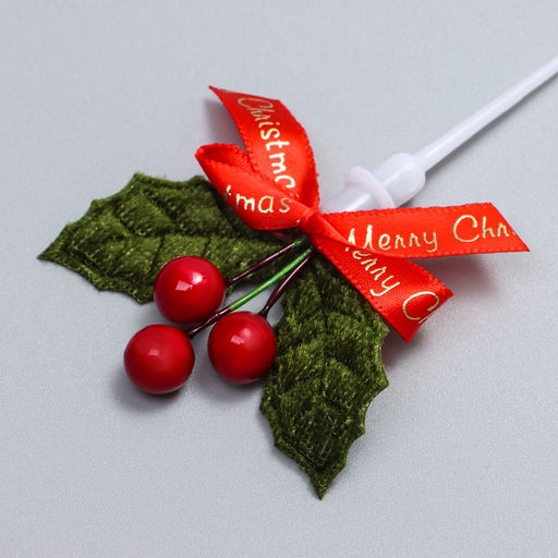 Декор для творчества «Новогодняя веточка», в наборе 3 шт., размер 1 шт. — 9×6×1 см