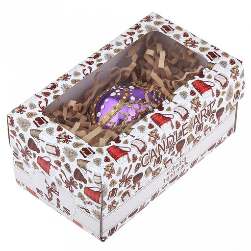 Елочная игрушка фигурка стеклянная Капелька 1-5 д5,4см, h8,5см, ручная художественная роспись, подарочная упаковка (Россия) - Домашняя мода фото 6