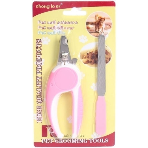 Цена за 2 шт. Набор для груминга "Нежный Бро", когтерез и пилка, цвет белый/розовый (блистер U)