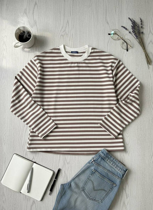 Лонгслив-тельняшка футер 2х нитка ПЕНЬЕ - Knitka wear фото 12