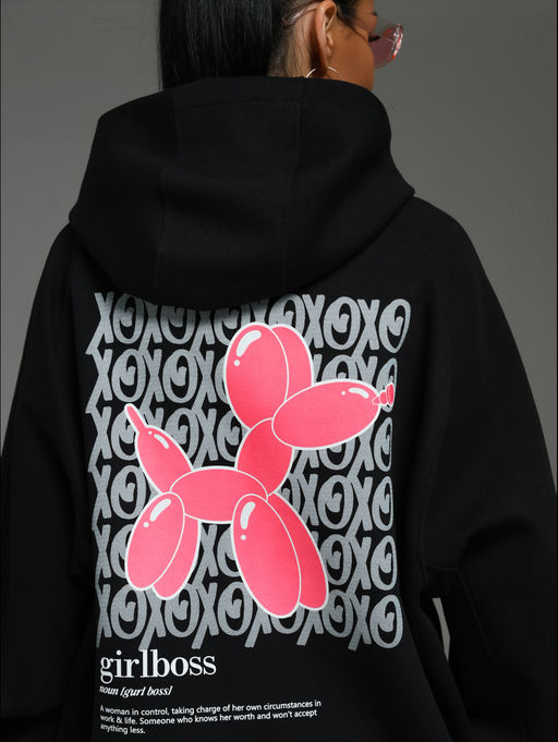 Камелия худи женское (черный собачка)