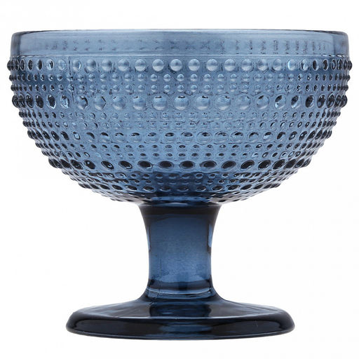 Ришелье Креманка стеклянная 360мл, д11,5см h10,5см, рельефное, цветное стекло, цвет - синий (Китай) Цена указана за штуку. В коробке 4 штуки. - Домашняя мода фото 2