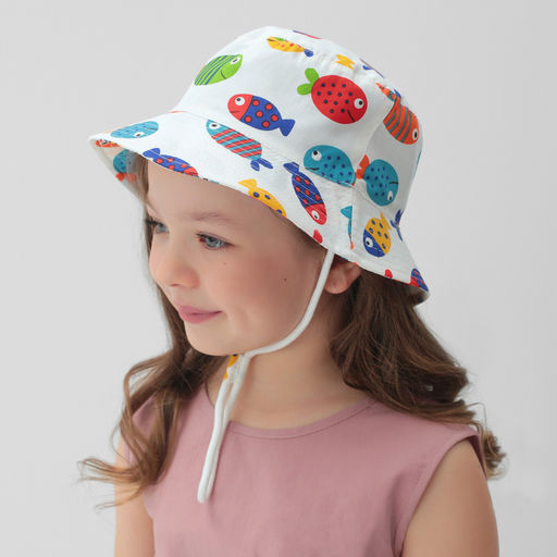 Панама детская KAFTAN «Рыбки», белая, размер 54