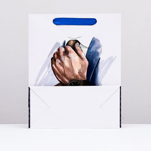 Цена за 2 шт. Пакет подарочный ламинированный Брутальный, 26?32?12 см