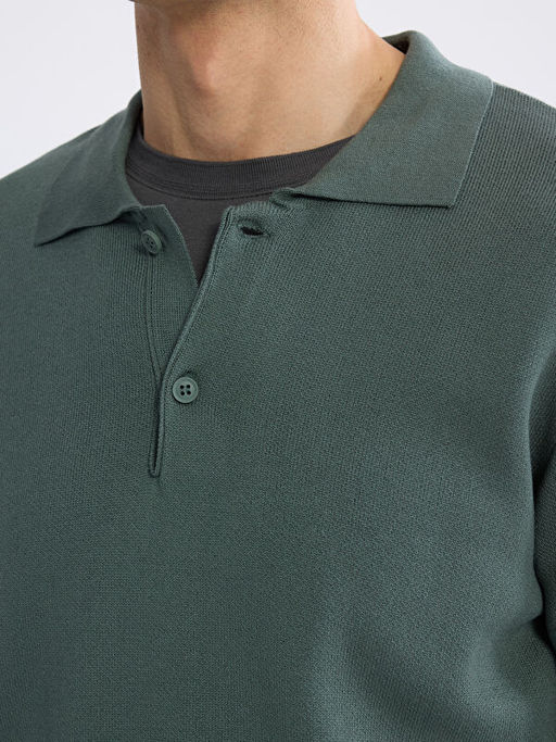 Polo Yaka Erkek Triko Kazak