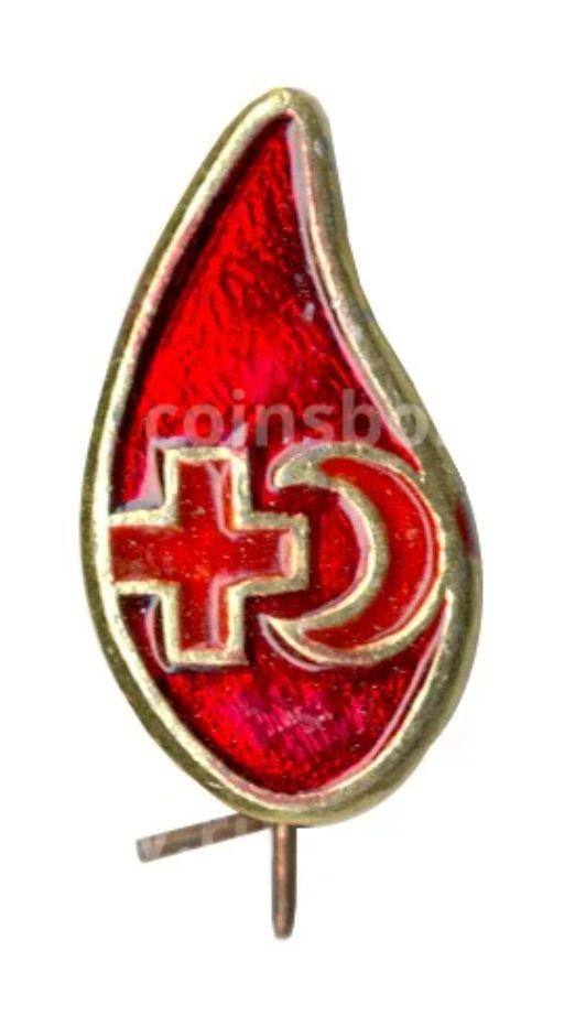 Значок донора крови (широкий полумесяц)