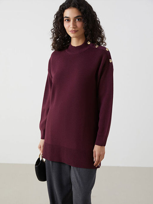 Dik Yaka Kad?n Triko Tunik