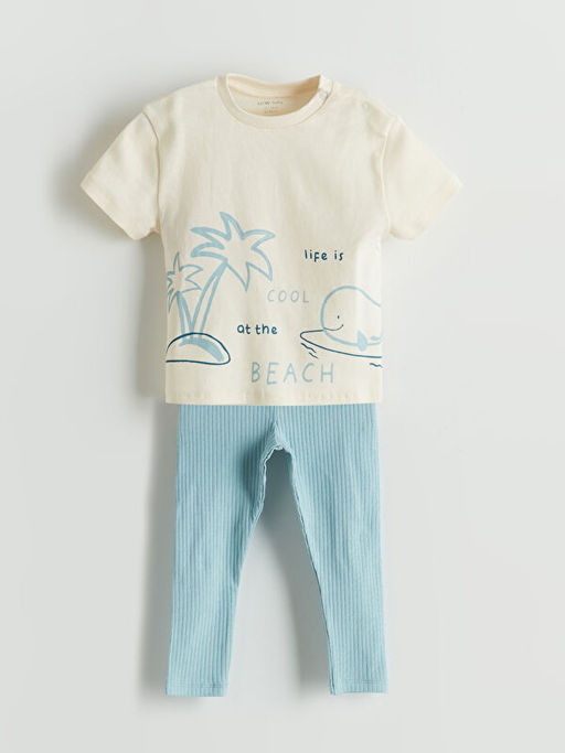 Organik Kuma? Erkek Bebek Ti??rt ve Pantolon 2li