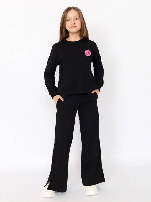 CRB wear/CSJG 90242-22-394 Комплект для девочки (джемпер, брюки),черный/Ex.Cherubino  фото 2