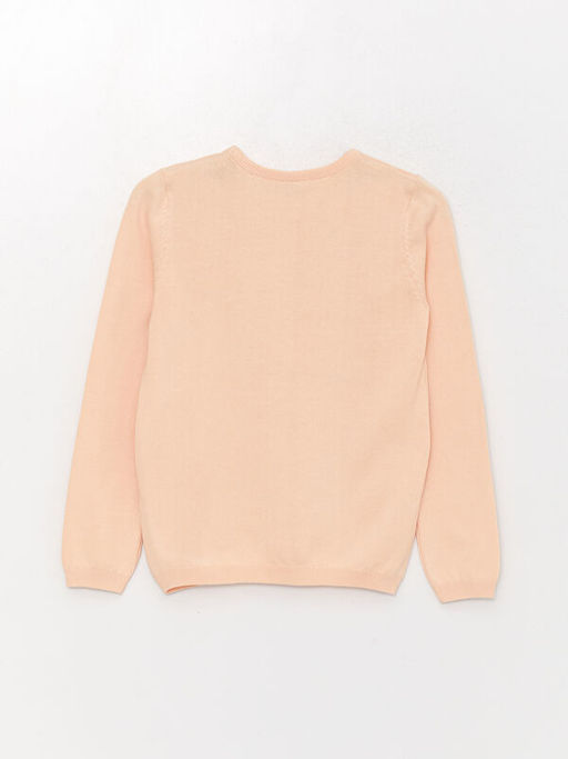 Bisiklet Yaka Desenli Uzun Kollu K?z ?ocuk Triko Kazak - Waikiki фото 2