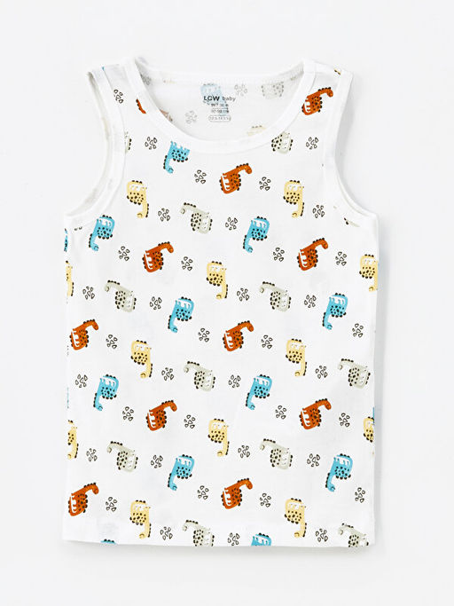 Bisiklet Yaka Bask?l? Erkek Bebek Atlet 3l? - Waikiki фото 3