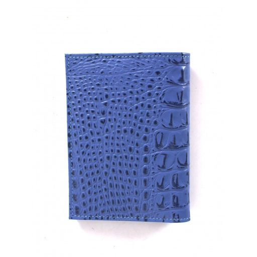 Обложка для авто+паспорт Croco-ВП-103 натуральная кожа голубой кайман (13) 264840  фото 2