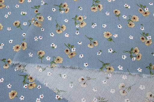 Штапель Алетта цв.лазурно-серый, ш.1.45м, вискоза-100%, 100гр/м.кв - Купава фото 12