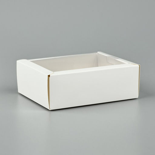 Цена за 5 шт. Коробка складная с пластиковой крышкой «Белая», 11.5 х 9 х 4 см