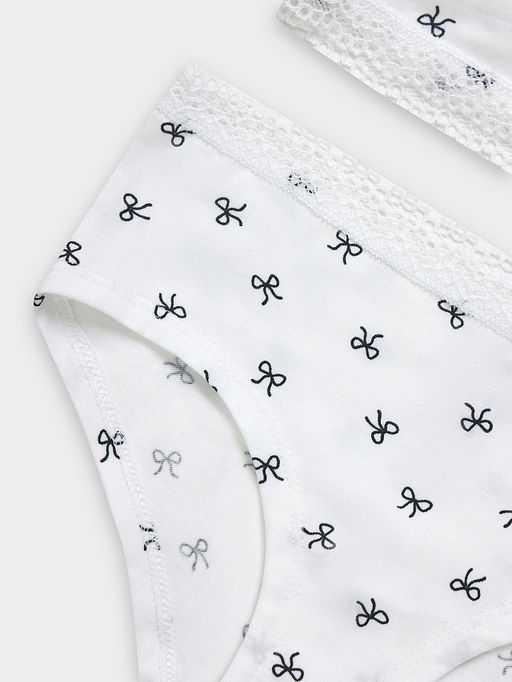 Комплект для девочек белый с принтом бантики - Mark formelle фото 4