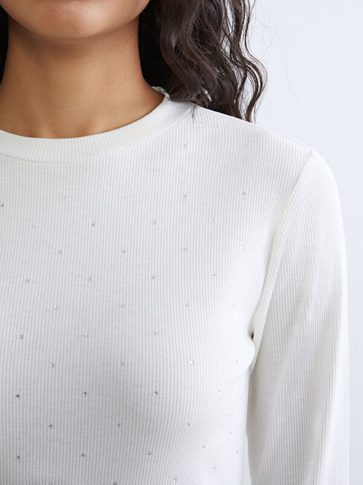 Bisiklet Yaka Ta?l? Kad?n Ti??rt