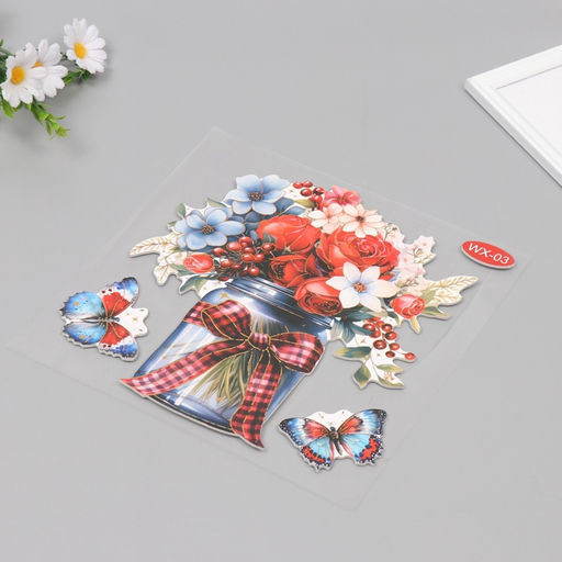 Наклейка интерьерная Летний букет, пластик, 40?31 см