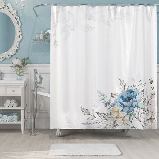 Штора для ванной комнаты, полиэстер, 180*180 см, SHABBY CHIC WHITE, шт - Valiant фото 2