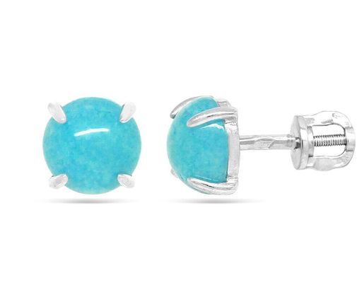 Серьги из серебра аквамарин, СПН119