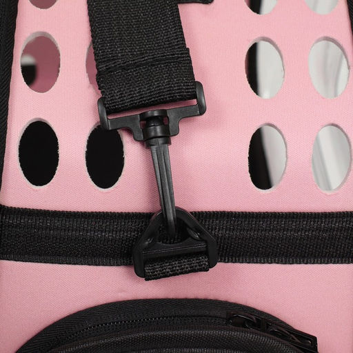 Переноска для животных прозрачная, 42*32*28 см, розовая - Пижон фото 7