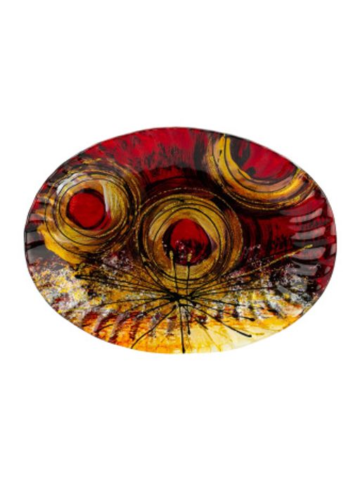 Блюдо декоративное АРТ Алый цветок 30x22см - SIJ фото 4