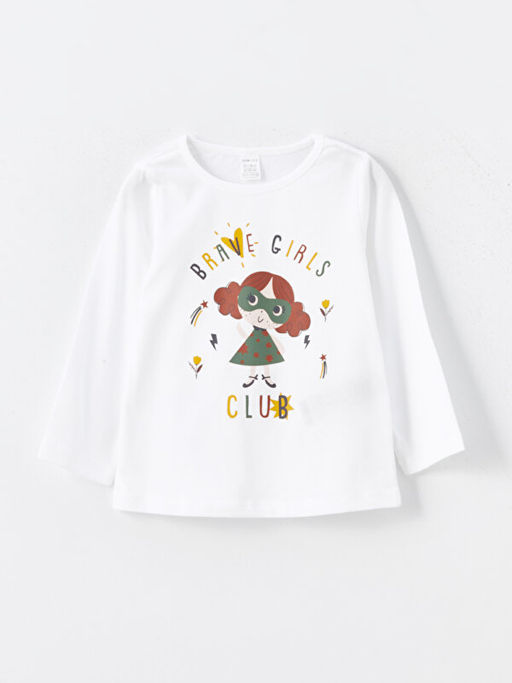 Bisiklet Yaka Bask?l? K?z Bebek Pijama Tak?m 2li