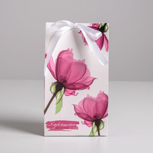 Цена за 2 шт. Пакет подарочный с лентой, упаковка, Хорошего настроения, 13?23?7 см