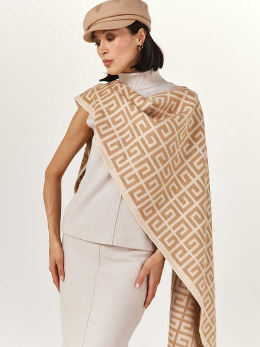 в составе ШЕРСТЬ  и КАШЕМИР Большой, мягкий, теплый  двусторонний палантин - Tantino фото 5