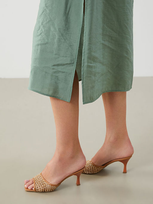 V Yaka A Kesim Modal Kar???ml? Elbise