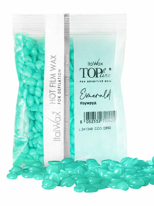 Ital Wax Воск горячий пленочный для депиляции Изумруд в гранулах / Top Line Emerald, 100 г
