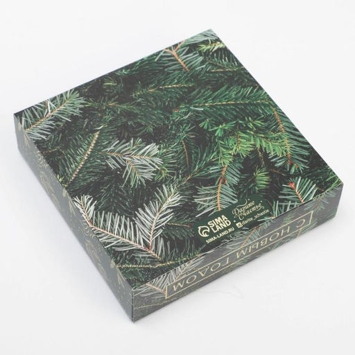 Цена за 5 шт. Коробка под 9 конфет новогодняя с ячейками «С Новым годом» 14.5×14.5×3.5 см