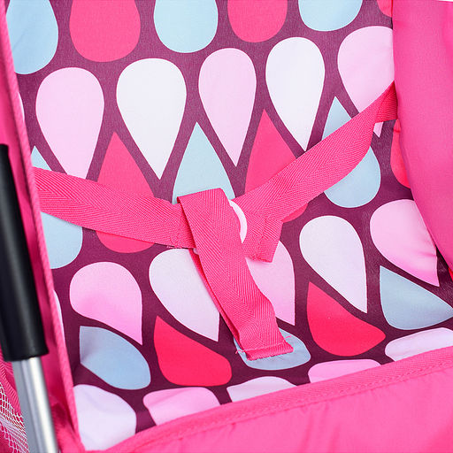 Коляска для кукол металлическая, складная, 3-х колесная, с козырьком, в пакете