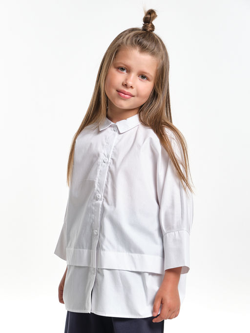 Рубашка для девочки подросткам школьная форма UD 7948 голубой - Mini maxi фото 11