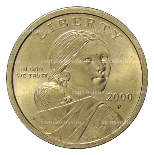 1 доллар 2000 года P США Сакагавея  Парящий Орел