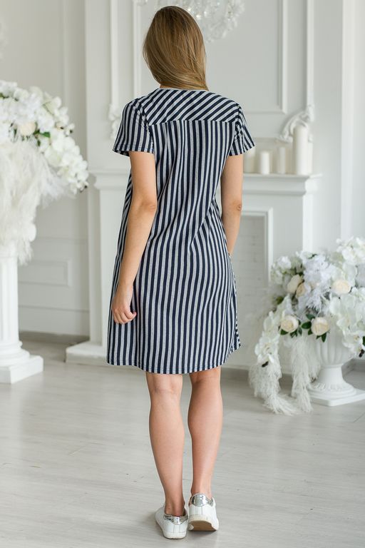 Туника женская из кулирки Флоренция темно-синий - Амадэль фото 2