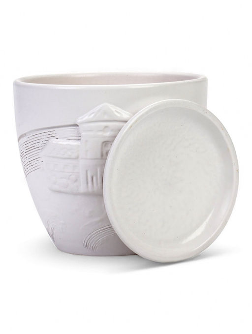 Горшок цветочный с поддоном 1,4 л, d15/h13 см белый керамика, "Голландия" (М)