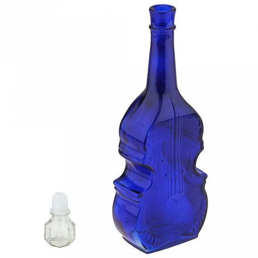 Графин-штоф стеклянный Скрипка 0,75л, 12,5х6,5х34см, синий (Россия) - Домашняя мода фото 2