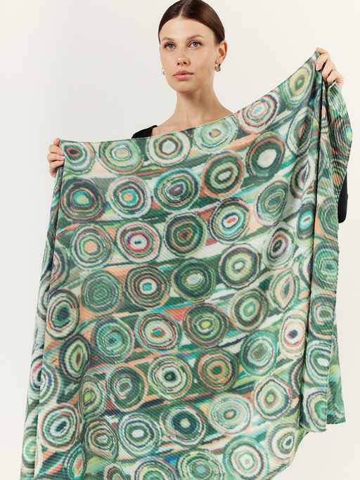 Большой, мягкий, тонкий и очень нежный двусторонний палантин с рисунком - Tantino фото 2