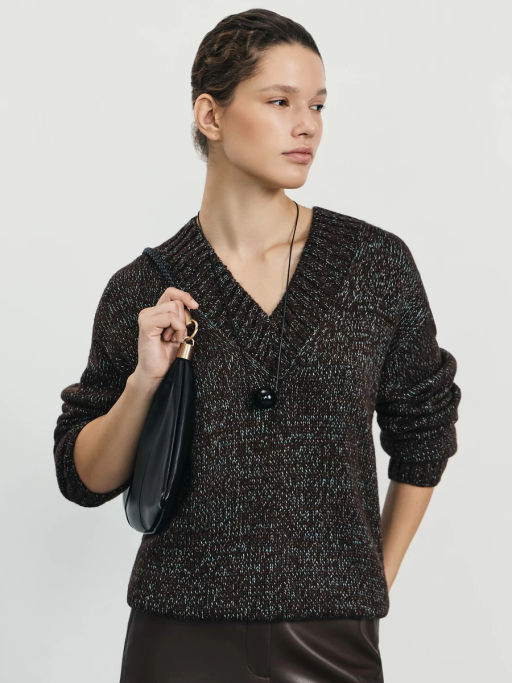 Джемпер с V-образным вырезом с шерстью альпаки / Zarina